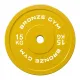 Диск калиброванный BRONZE GYM для пауэрлифтинга желтый 15 кг